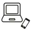 Icon eines Laptops und eines Mobiltelefons