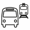Icon das eine Zug und einen Bus darstellt